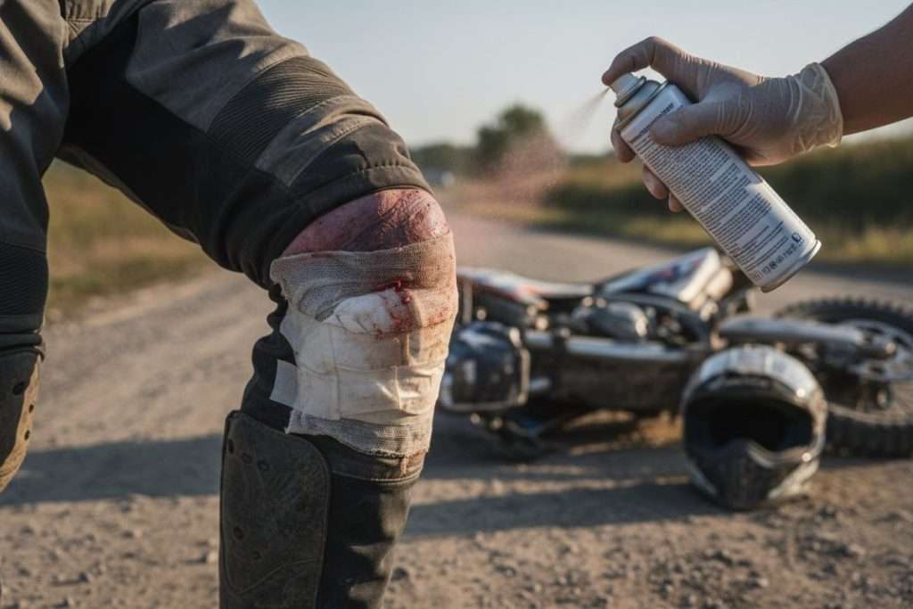 Brûlure chute moto : prévenir et soigner efficacement