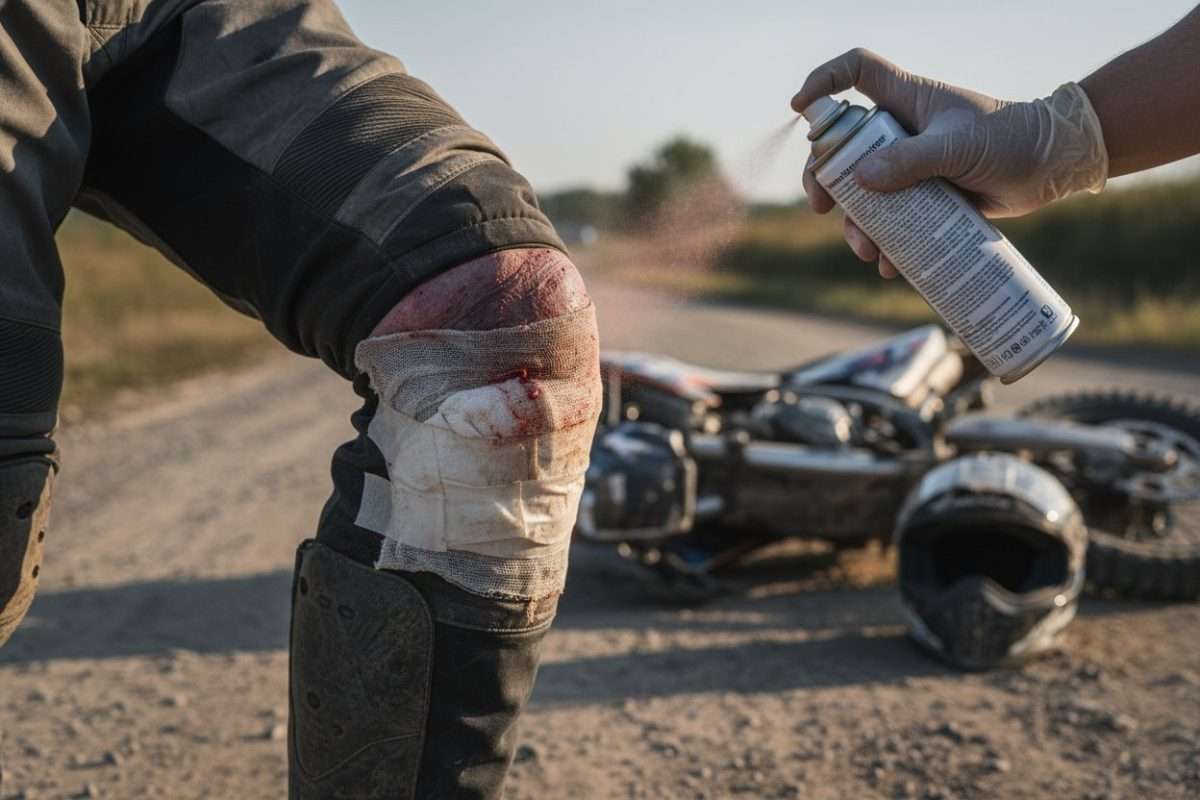 Brûlure chute moto : prévenir et soigner efficacement